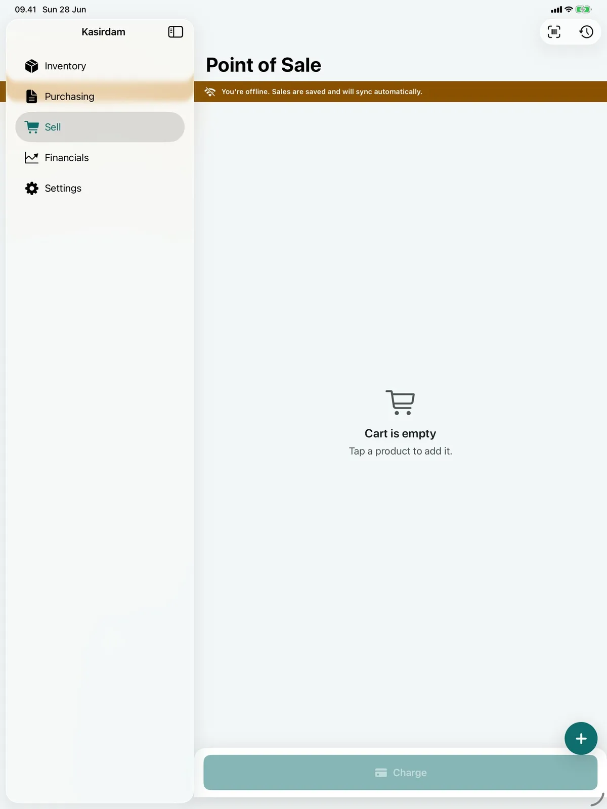 Kasirdam point of sale on iPad