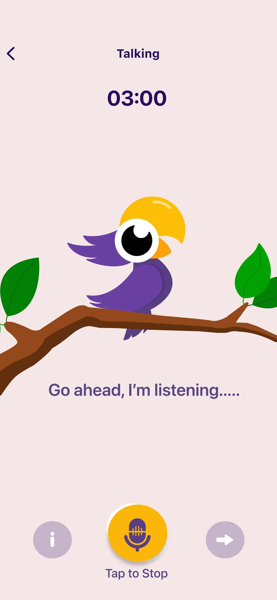 ParroTalk practice session on iPhone